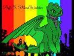  ambiguous_gender collar dragon dreamworks emerald_light_fury feral full-length_portrait girly green_body green_scales how_to_train_your_dragon light_fury portrait puff_moonwatcher scales scalie sitting western_dragon 