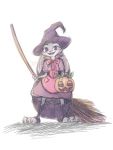  2019 anthro broom buckteeth clothing costume disney hat headgear headwear holding_object judy_hopps lagomorph leporid looking_at_viewer mammal marema_kishin open_mouth open_smile rabbit simple_background smile solo standing teeth white_background witch_hat zootopia 