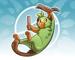  ambiguous_gender feral grookey hi_res kuroseishin mammal nintendo pok&eacute;mon pok&eacute;mon_(species) primate simple_background solo tree video_games 