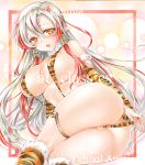  absurdres ass at_classics breasts highres huge_breasts long_hair oni orange_eyes original slingshot thick_thighs thighhighs thighs 