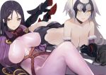  2girls armor ass breasts fate/grand_order fate_(series) jeanne_d&#039;arc_alter long_hair minamoto_no_yorimitsu_(fate) nopan pupps topless waifu2x 