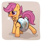  2019 blush bodily_fluids butt cub diaper equid equine feces female feral friendship_is_magic furgonomics genital_fluids mammal mane messy_diaper my_little_pony open_mouth pterippus purple_eyes purple_mane scootaloo_(mlp) soiling solo standing tenerius tongue tongue_out urine wet_diaper wetting wings young 