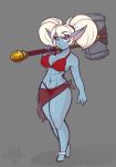  abs bra breasts clothing female hammer humanoid league_of_legends muscular muscular_female poppy_(lol) riot_games scorpdk solo tools underwear video_games warhammer yordle 