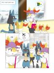  2015 aircraft airplane airport anthro blue_body blue_fur braixen canid canine comic english_text female fur hi_res inner_ear_fluff lucario male mammal nintendo open_mouth pictographics pok&eacute;mon pok&eacute;mon_(species) son text tuft video_games winick-lim 