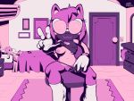  amy_rose breasts cat_lingerie clothing female fours_(artist) hidden_face legwear lingerie mask plushie pussy sex_toy socks sonic_the_hedgehog sonic_the_hedgehog_(series) spiral_glasses streamer undressing 