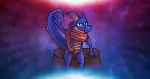  4k absurd_res blue_dragon dragon dream dream_land dream_world dreamland dreamworld hi_res hornless magic male red_scarf reptile scalie scarf stegon stylized 