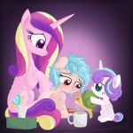  2019 absurd_res cozy_glow_(mlp) cub cup cutie_mark daughter equid equine eyelashes feathered_wings feathers female feral flurry_heart_(mlp) freckles friendship_is_magic group hi_res horn mammal mother mother_and_child mother_and_daughter my_little_pony parent parent_and_child princess_cadance_(mlp) pterippus vito winged_unicorn wings young 