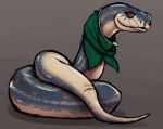  animal_genitalia cloaca female feral jewelry lizardlars necklace red_eyes reptile scalie scarf simple_background snake solo 