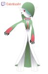  2019 absurd_res ambiguous_gender clothed clothing enderblazeart featureless_crotch female gallade gardevoir green_hair hair hair_over_eye hi_res highlights_(coloring) humanoid hybrid looking_at_viewer mammal multicolored_hair nintendo not_furry one_eye_obstructed pok&eacute;mon pok&eacute;mon_(species) red_eyes simple_background soft_shading solo standing teal_highlights twitch.tv two_tone_hair video_games 