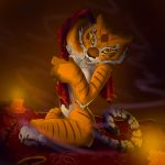  1:1 2014 anthro breasts candle claws dreamworks felid female fuf fur hi_res kung_fu_panda mammal master_tigress multicolored_body multicolored_fur pantherine red_eyes solo stripes suggestive tiger yellow_sclera 