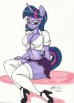  absurd_res anthro big_breasts breasts cleavage clothed clothing equid female friendship_is_magic hi_res horn mammal my_little_pony newyorkx3 plaid_skirt school_uniform thick_thighs twilight_sparkle_(mlp) unicorn uniform 