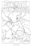  2015 absurd_res alien balls comic cover cover_page crossover disney dragon dreamworks erection experiment_(lilo_and_stitch) hi_res how_to_train_your_dragon hybrid lilo_and_stitch male membrane_(anatomy) membranous_wings monochrome night_fury penis scalie solo stitch_(lilo_and_stitch) toothless tricksta western_dragon wings 