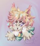  absurd_res anthro blush clip_studio_paint digital_drawing_(artwork) digital_media_(artwork) domestic_cat eneeku felid feline felis fur hair hi_res invalid_tag mammal maneki_neko painted paws tongue 