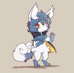  1apple-fox1 2019 asian_mythology blue_body blue_fur blue_hair brown_background cape clothing digitigrade east_asian_mythology felid female fur hair hip_tuft japanese_mythology mammal menthe_&quot;mint&quot;_julep meowstic multi_tail mythology neck_tuft nekomata nintendo official_art pawpads pink_nose pink_pawpads pok&eacute;mon pok&eacute;mon_(species) red_eyes shadow simple_background tales_of_tabira tuft video_games white_body white_fur yōkai 