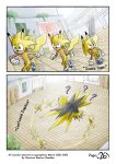  ? blush comic english_text eulipotyphlan fur gabmonteiro9389 green_eyes hedgehog hybrid legendary_pok&eacute;mon mammal nintendo pikachu pok&eacute;mon pok&eacute;mon_(species) sonic_the_hedgehog_(series) sonichu_(character) sonichu_(series) sonichu_(species) text video_games yellow_body yellow_fur zapdos 