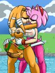  amy_rose anthro anthro_on_anthro balls bodily_fluids breasts brown_nipples bulge clothed clothing duo echidna erection eulipotyphlan eyes_closed genital_fluids gynomorph gynomorph/gynomorph hedgehog humanoid_penis intersex intersex/intersex kissing mammal monotreme nipples penis pink_nipples precum shirt sonic_adventure sonic_the_hedgehog_(series) story_at_source storyman tikal_the_echidna topwear vein veiny_penis wet wet_clothing wet_shirt wet_topwear 