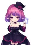  bare_shoulders bug butterfly choker elf flower hat hat_flower insect ituki_1116 lucid maplestory mini_hat mini_top_hat pink_eyes pink_hair pointy_ears red_flower red_rose rose top_hat 