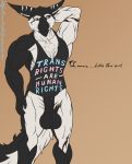  2019 abs animal_genitalia anthro balls biceps big_balls big_ears black_sclera chest_tuft claws dark_flesh dialogue digital_media_(artwork) ear_scar english_text felid fingers fluffy fluffy_tail fur hi_res huge_balls invalid_tag lgbt lgbt_pride lyunadarsi male mammal muscular muscular_male nipples nude open_mouth pecs simple_background smile solo text trans_rights tuft white_body white_fur zenkia_(character) 
