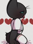  &lt;3 black_body black_fur bodily_fluids bottomless butt cartoon_network clothed clothing cooooooof digitigrade domestic_cat drooling felid feline felis fur green_eyes legwear male mammal mao_mao:_heroes_of_pure_heart saliva sheriff_mao_mao_mao socks tongue 