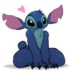  &lt;3 2015 4_fingers alien black_eyes blue_body blue_claws blue_fur chest_tuft claws colored_sketch digital_media_(artwork) disney experiment_(lilo_and_stitch) fingers fur head_tuft kneeling lilo_and_stitch male notched_ear simple_background small_tail smile solo sssonic2 stitch_(lilo_and_stitch) thick_thighs tuft white_background 