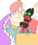  &lt;3 black_body black_fur blush cartoon_network digitigrade domestic_cat felid feline felis fur king_snugglemagne_xxv lion male male/male mammal mao_mao:_heroes_of_pure_heart muscular muscular_male pantherine sheriff_mao_mao_mao size_difference theentireratchetandclankfandom 