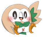  2016 avian beak blush bodily_fluids censored cum doneru erection feral genital_fluids looking_at_viewer male nintendo open_beak open_mouth penis pok&eacute;mon pok&eacute;mon_(species) rowlet simple_background solo tongue video_games white_background 