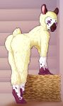  absurd_res bent_over big_butt bovid breasts butt caprine female hay hi_res hooves invalid_tag mammal nude presenting presenting_hindquarters sheep solo spots wool_(disambiguation) 