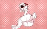  16:10 absurd_res anthro camel_toe clothed clothing female fur hi_res lagomorph leporid mammal panties psakorn_tnoi rabbit red_eyes ribbons scp-2999 scp_foundation signature solo underwear upskirt white_body white_fur 