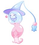  &lt;3 2019 blue_hair clothing doodlefrog female hair hand_on_face hat hatterene headgear headwear humanoid long_hair nintendo pink_hair pok&eacute;mon pok&eacute;mon_(species) simple_background smile solo tentacles video_games white_background witch_hat 