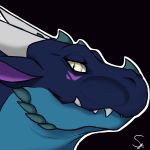  1:1 2019 absurd_res digital_media_(artwork) dragon feral headshot_portrait hi_res icon looking_at_viewer male portrait reptile scafen_(artist) scafen_(character) scalie smile 