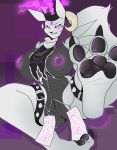  absurd_res albelwolf anthro big_breasts breasts claws digimon digimon_(species) female hi_res horn nude silvia_noxtrum taomon weskers 