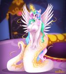  absurd_res big_breasts breasts equid female friendship_is_magic hi_res horn hybrid magic mailner mammal my_little_pony princess_celestia_(mlp) reptile scalie serpentine snake winged_unicorn wings 