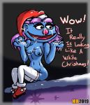  bodily_fluids christmas clothing cum female genital_fluids hentai_boy holidays humanoid legwear not_furry nude patsy_may puppet stockings xmas_hat 