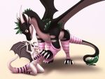  anthro claws dragon duo feral horn kanevex kneeling membrane_(anatomy) membranous_wings scalie standing western_dragon wings 