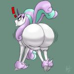  ! big_butt butt equid galarian_rapidash huge_butt mammal nintendo pok&eacute;mon pok&eacute;mon_(species) regional_variant simple_background solo tracer_painter video_games 