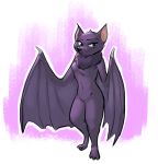  2019 anthro bat_wings cheek_tuft chest_tuft chiropteran crossgender deke_(ittybittykittytittys) facial_tuft female fuel_(artist) half-closed_eyes head_tuft knee_tuft leg_tuft looking_at_viewer mammal membrane_(anatomy) membranous_wings mtf_crossgender narrowed_eyes nude outline pink_background pteropodid simple_background solo spread_wings standing tuft white_background white_outline wings 