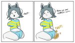  absurd_res anthro breasts butt_pose clothing fart fart_fetish female hair hi_res mammal panties pose tem temmie_(undertale) undertale underwear video_games 