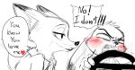  ! anthro blush buckteeth canid canine clothed clothing dialogue disney driving duo ears_down english_text fox fur head_tuft inner_ear_fluff judy_hopps lagomorph leporid mammal nick_wilde open_mouth pivoted_ears rabbit red_fox shirt sketch speech_bubble teeth text topwear tuft unichrome-uni zootopia 