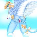  1:1 absurd_res anthro breasts female hi_res konami m-47 pussy saffira_queen_of_dragons solo urielmanx7 yu-gi-oh 