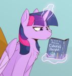  2019 absurd_res book english_text equid female feral friendship_is_magic hi_res horn magic mammal my_little_pony reading renderpoint solo text twilight_sparkle_(mlp) winged_unicorn wings 