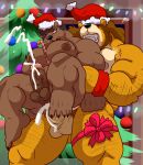  anal anal_penetration anthro bader_(bear) balls big_muscles big_penis bodily_fluids christmas cum cum_inside duo ejaculation erection genital_fluids hi_res holidays huge_muscles huge_penis humanoid_penis male male/male mammal muscular nipples nude paws penetration penis sex ursid yasser yasser_(lionbear) 