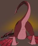  2019 ass_up balthromaw butt dragon male open_mouth presenting presenting_hindquarters rick_and_morty scalie simple_background slutdragon solo wings 