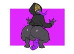  alien animal_genitalia animal_penis balls bandage big_butt big_penis biped bottomless butt clothed clothing equine_penis hoodie humanoid jacket long_tongue looking_at_viewer male not_furry penis pokebraix purple_penis purple_tongue sharp_teeth smile solo spook_(agrievousspooks) teeth thick_thighs tongue tongue_out topwear 