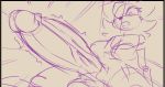  2019 anthro big_breasts breasts female fur humanoid_penis intersex invalid_tag lewnoli patreon penis rouge_the_bat simple_background sketch sonic_the_hedgehog_(series) storyboard 