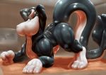  2019 3_toes 4_fingers anthro arched_back big_breasts big_butt black_body black_skin breasts butt cetacean cetacean_taur curvy_figure delphinoid digital_media_(artwork) digitigrade female fingers hi_res hindpaw huge_breasts human human_on_anthro inkanyamba_(artist) intersex interspecies long_tail looking_at_viewer looking_back looking_pleasured mammal marine marine_taur multicolored_body multicolored_skin muscular muscular_female nipples non-mammal_breasts nude oceanic_dolphin orca orca_taur paws presenting quadruped raised_tail simple_background smile solo standing taur thick_thighs toes toothed_whale two_tone_body two_tone_skin voluptuous white_body white_skin wide_hips 