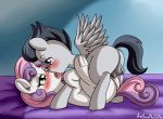  anibaruthecat balls bodily_fluids equid equine female feral french_kissing friendship_is_magic genital_fluids horn kissing male male/female mammal my_little_pony penetration penis pterippus pussy_juice rumble_(mlp) sweetie_belle_(mlp) unicorn vaginal vaginal_penetration wings young 
