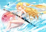  bai_yemeng bikini katana long_hair swimsuit sword weapon 