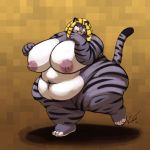  breasts domestic_cat felid feline felis female hair kazecat mammal obese overweight solo 