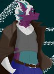  2019 absurd_res anthro clothed clothing digital_media_(artwork) dragon fur furred_dragon hair headshot hi_res male prisma_faerdo prismanoodle_(artist) simple_background solo 