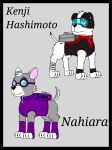  absurd_res asian blue_eyes canid canine canis clothing collar cub domestic_dog fan_character female feral fur hi_res japanese_text kenji_hashimoto_(marothedarkrabbit) male mammal marothedarkrabbit_(artist) nahiara_(marothedarkrabbit) paw_patrol text uniform yellow_eyes young 